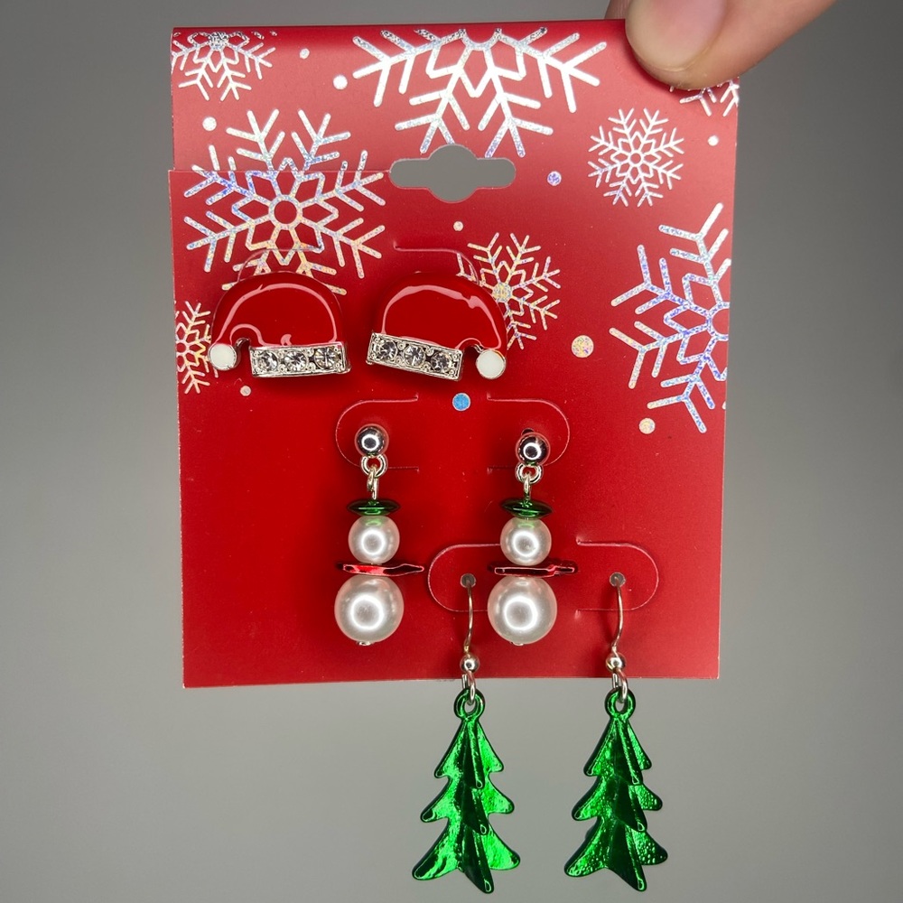 3 Pairs of Christmas Earrings